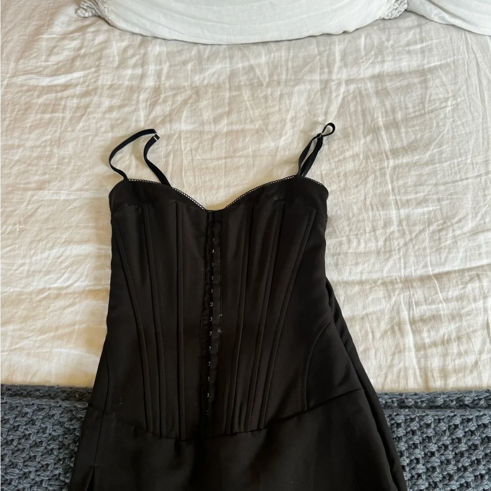 i am gia black corset dress Isela Mini Dress in Black